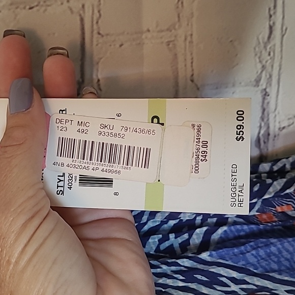 NEW Blue Green Patterned Accordian Pleated Midi Skirt Size 4P Ruby Rd - Picture 4 of 5